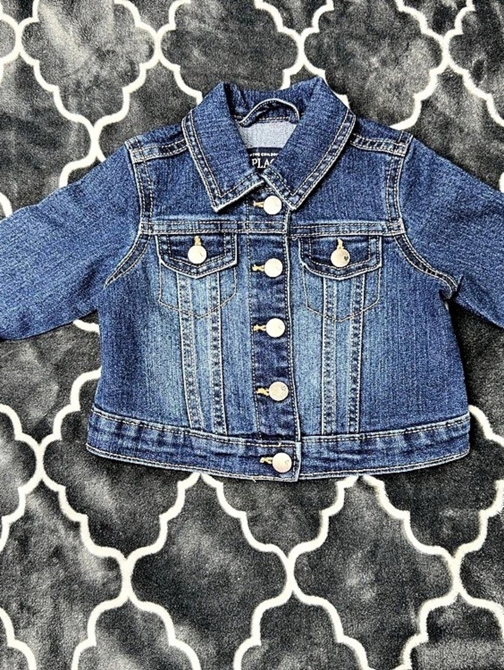 The Children's Place Toddler Girls Long Sleeve Denim Jacket Blue 12-18M